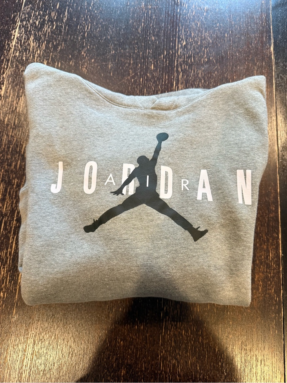 Jordan Gray Hoodie with Red Jumpman
